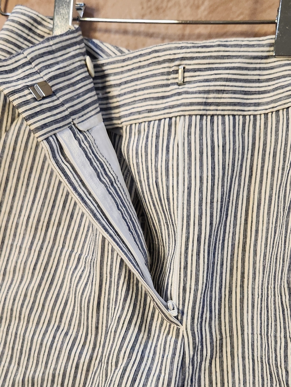 ZARA Blue White Striped High-Waist Shorts – Size XS - Picture 5 of 7